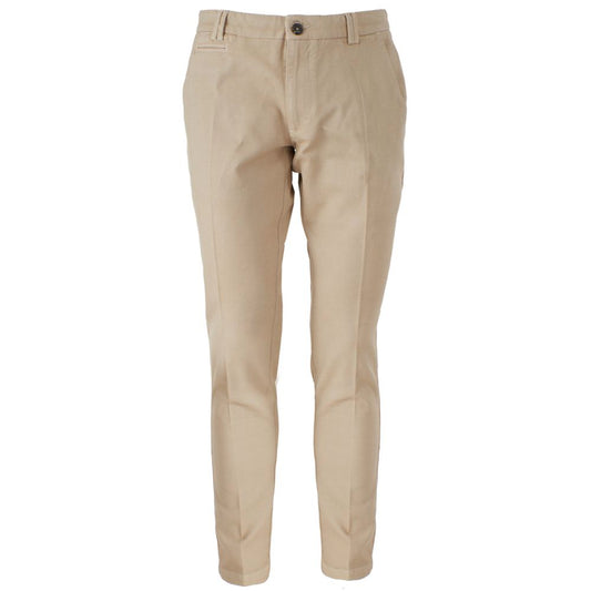 Beige Cotton Jeans & Pant