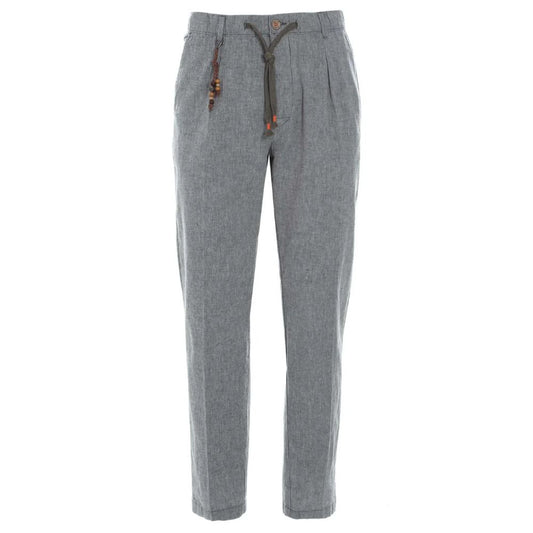 Gray Cotton Men Trouser