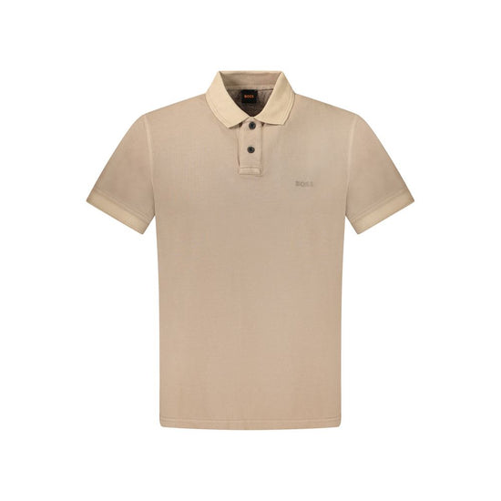 Brown Cotton Men Polo Shirt