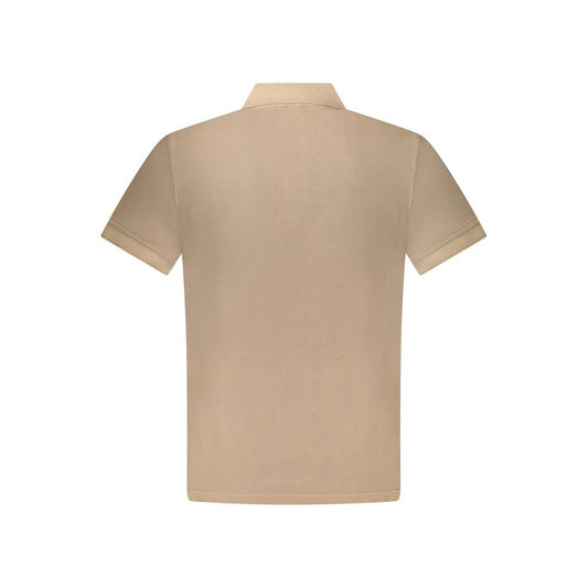 Brown Cotton Men Polo Shirt