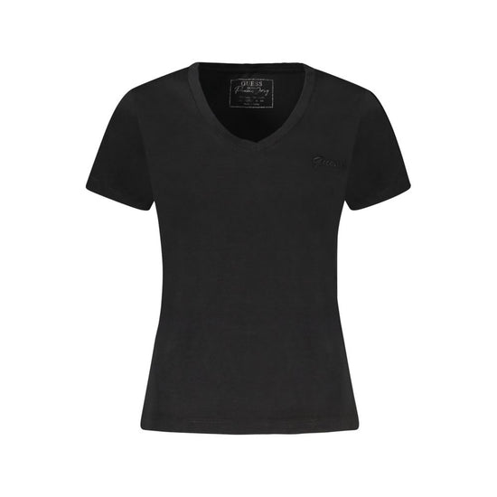 Black Cotton Women T-Shirt