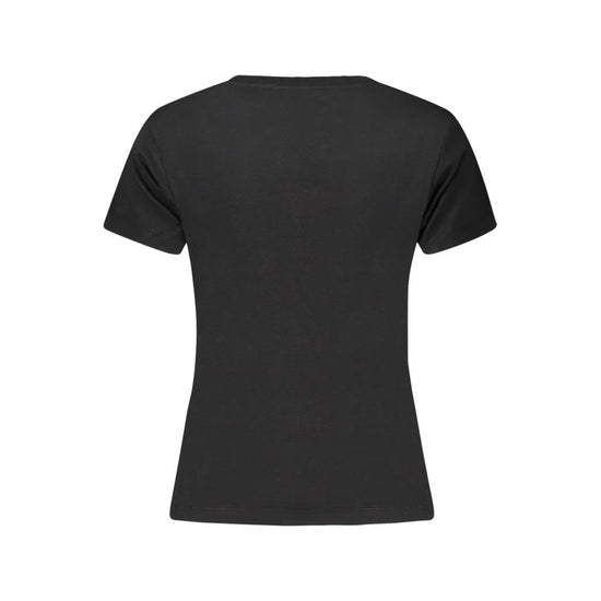 Black Cotton Women T-Shirt