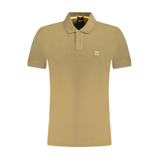 Green Cotton Men Polo Shirt