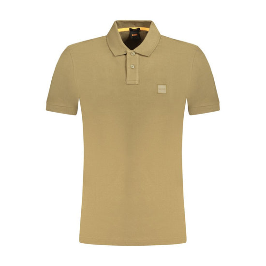 Green Cotton Men Polo Shirt