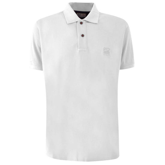 White Cotton Men Polo Shirt