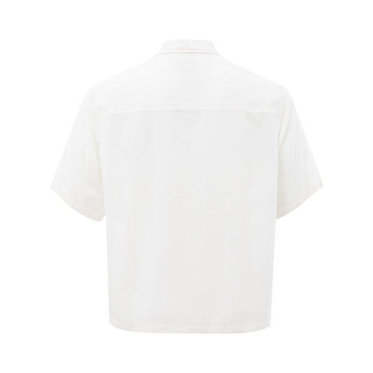 Elegant White Viscose Shirt for Men