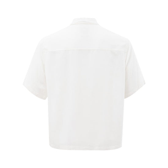 Elegant White Viscose Shirt for Men