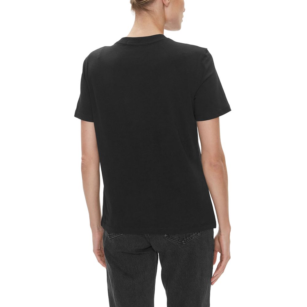 Black Cotton Cotton Tops & T-Shirt