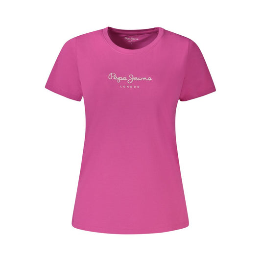 Pink Cotton Women T-Shirt