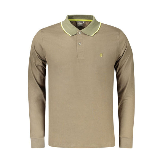 Green Cotton Men Polo Shirt