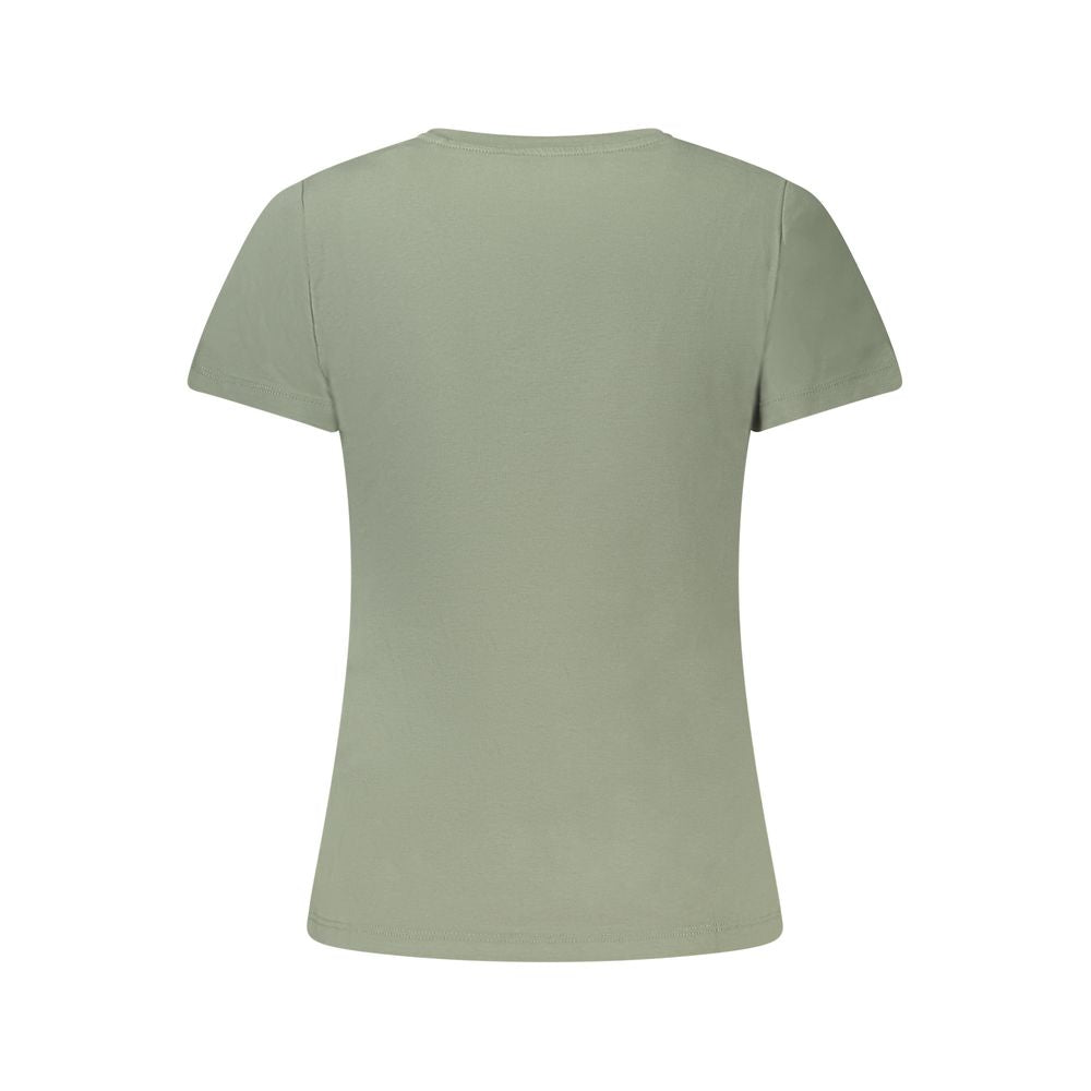 Green Cotton Women T-Shirt