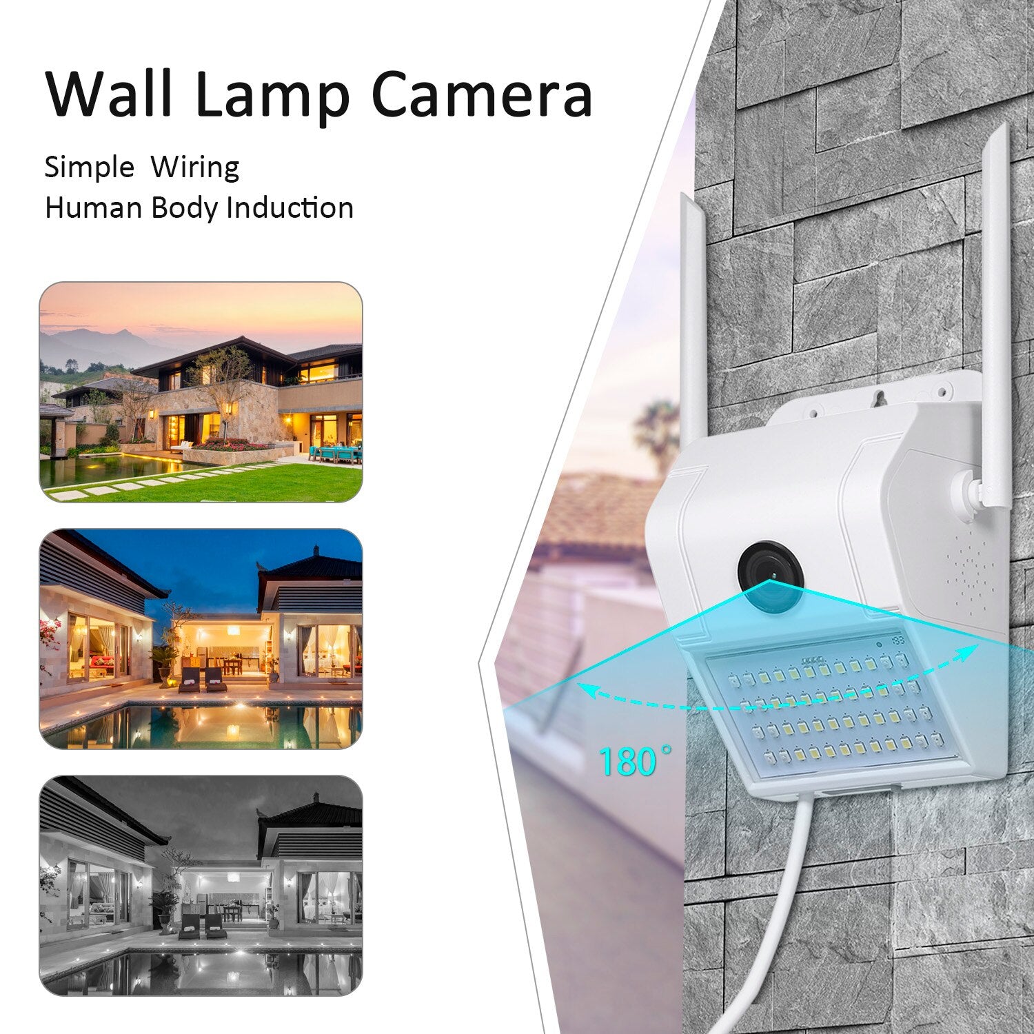 1080P Multifunctional WIFI Wireless Surveillance Outdoor Wall Light Webcam Security Camera PIR Motion Detection IP65 Waterproof