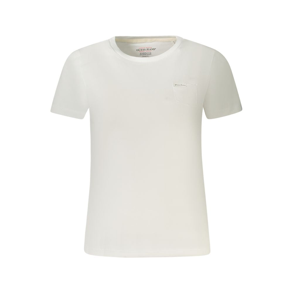 White Cotton Women T-Shirt