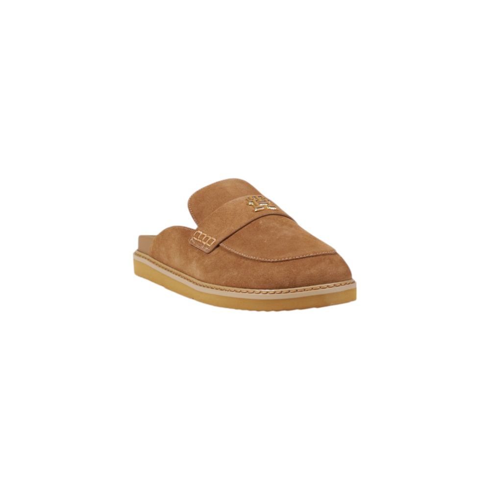 Beige Leather Flat Shoe