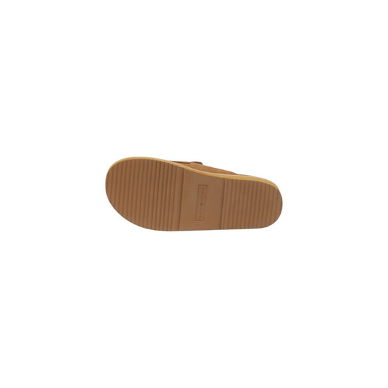 Beige Leather Flat Shoe