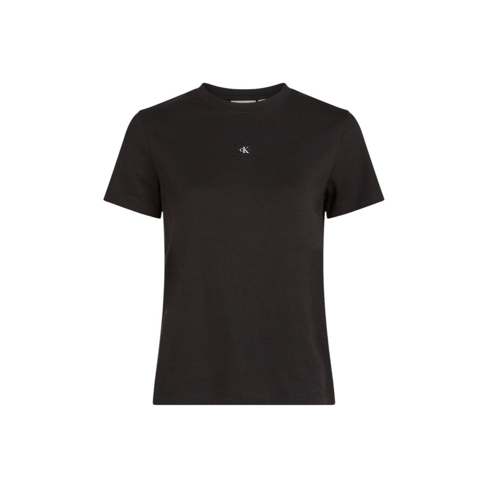 Black Cotton Rigenerato Tops & T-Shirt