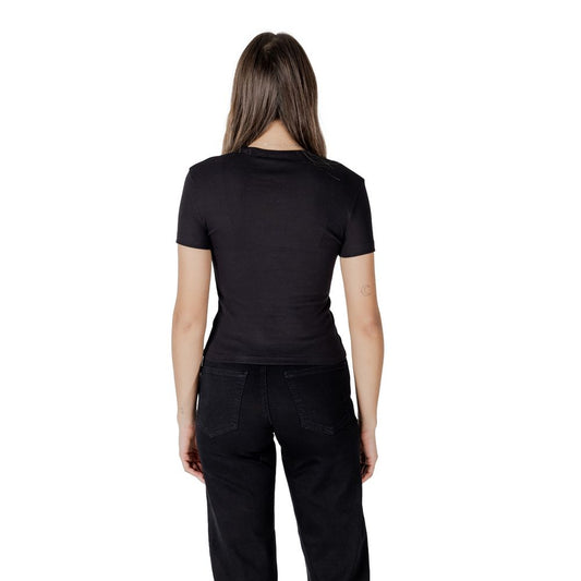 Black Cotton Rigenerato Tops & T-Shirt