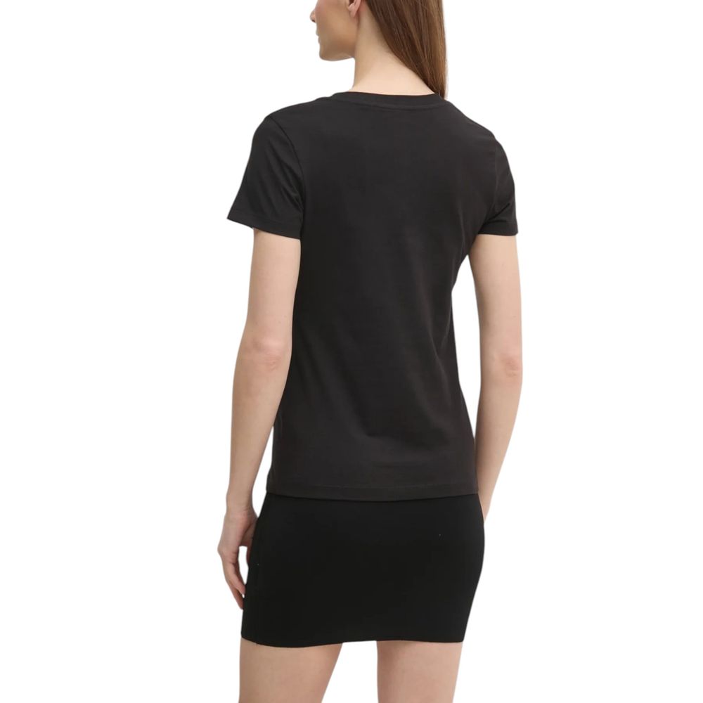 Black Cotton Rigenerato Tops & T-Shirt