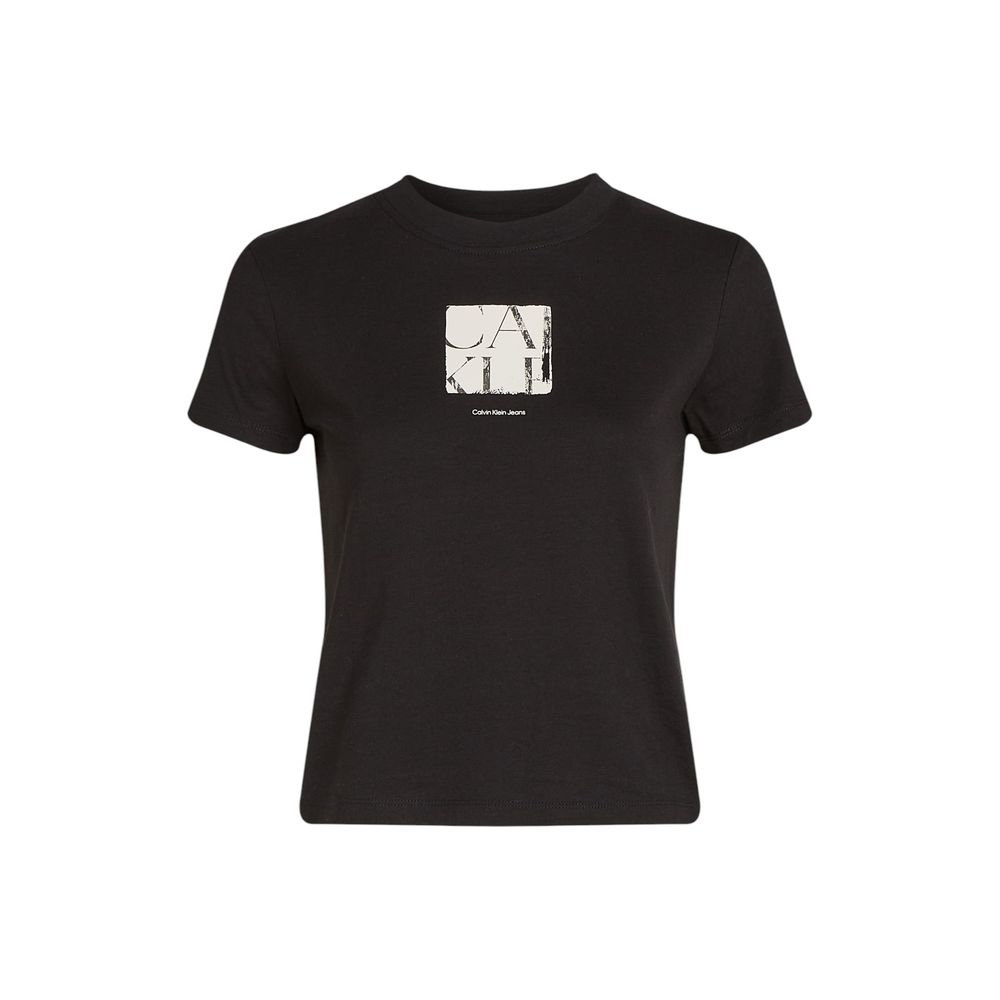 Black Cotton Rigenerato Tops & T-Shirt