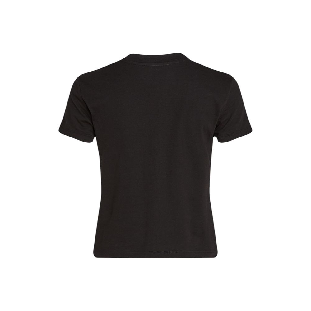 Black Cotton Rigenerato Tops & T-Shirt