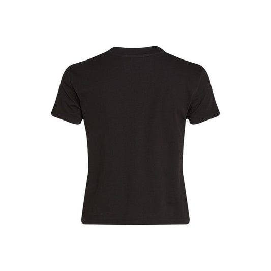 Black Cotton Rigenerato Tops & T-Shirt