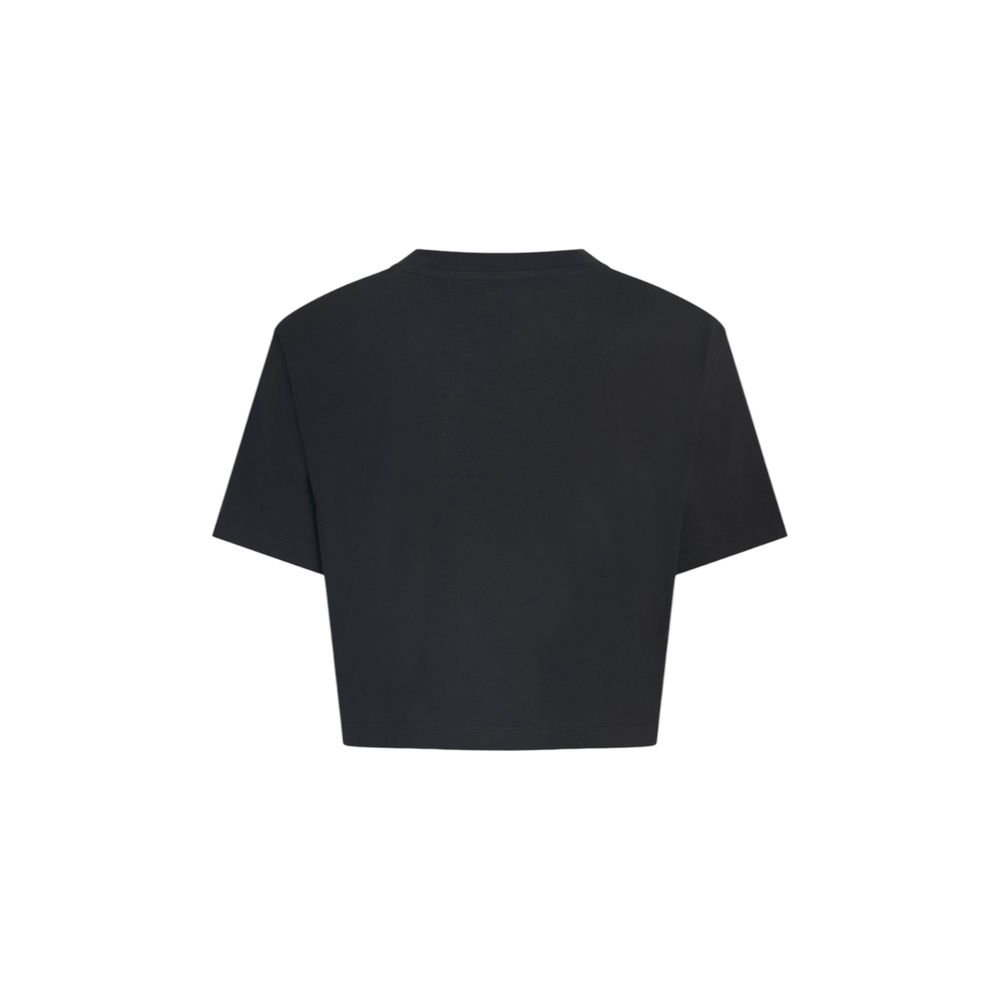 Black Cotton Rigenerato Tops & T-Shirt