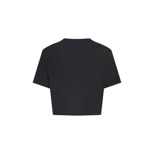 Black Cotton Rigenerato Tops & T-Shirt