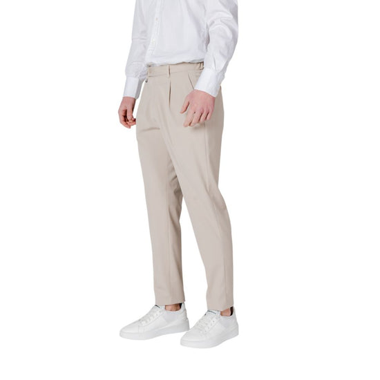 Beige Polyester Jeans & Pant