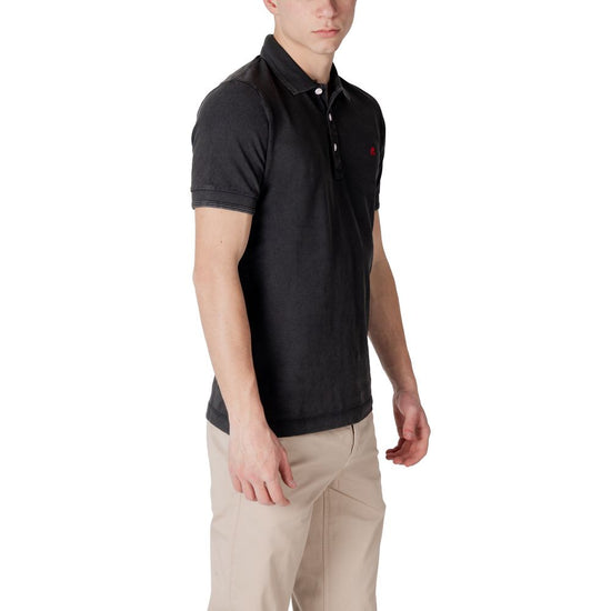 Black Cotton Polo Shirt