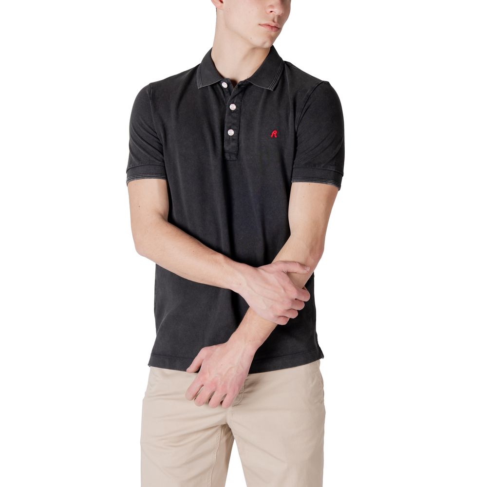 Black Cotton Polo Shirt