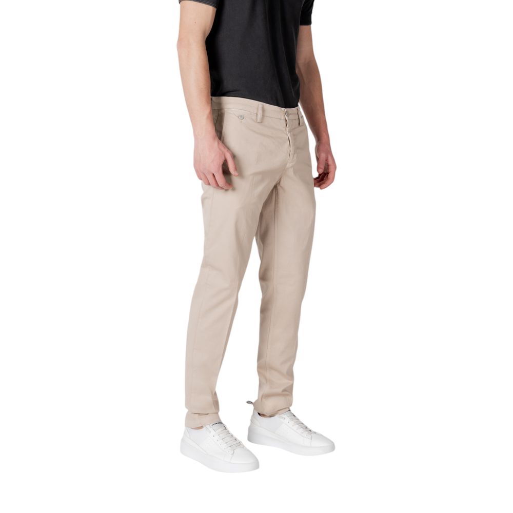 Beige Cotton Jeans & Pant