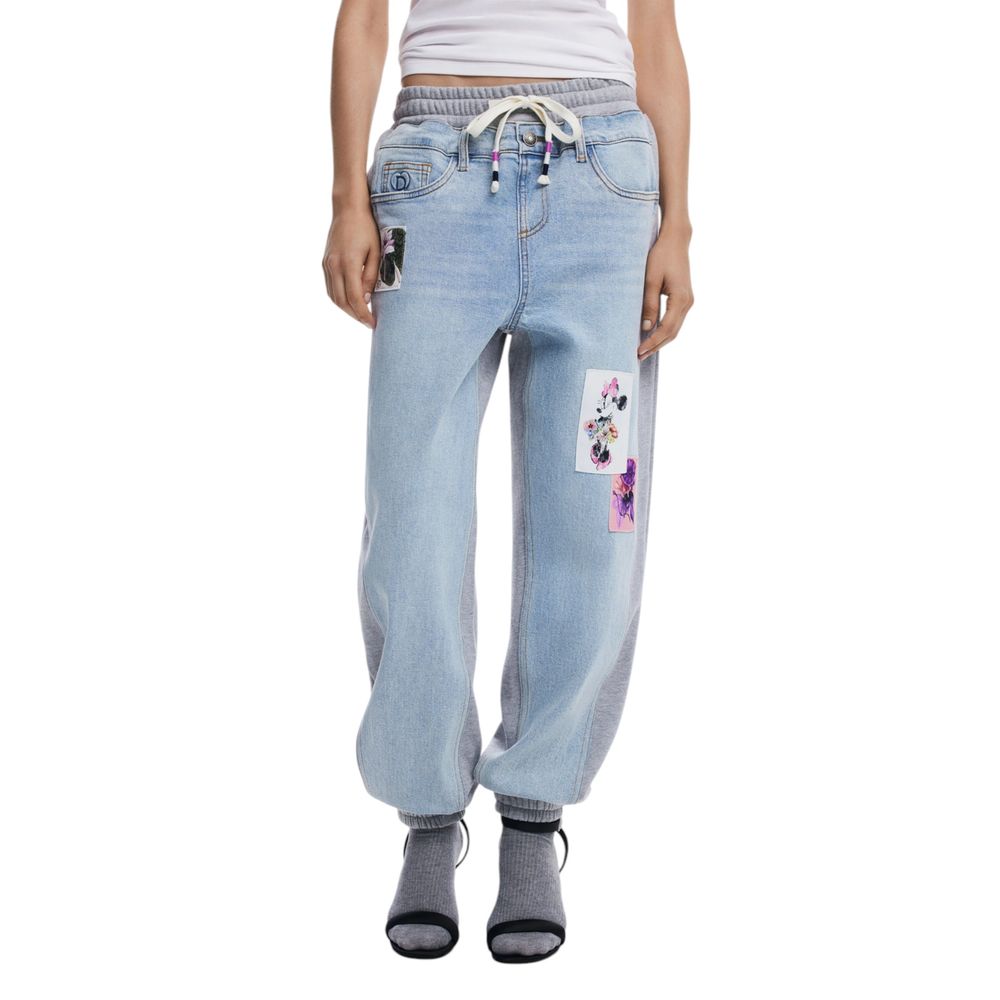 Light Blue Cotton Jeans & Pant