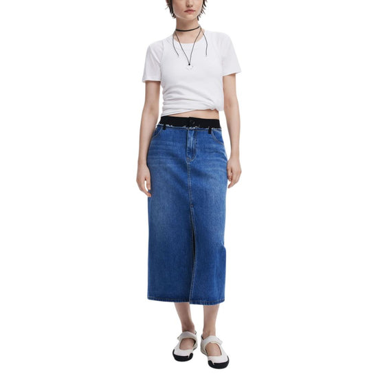 Blue Polyester Skirt