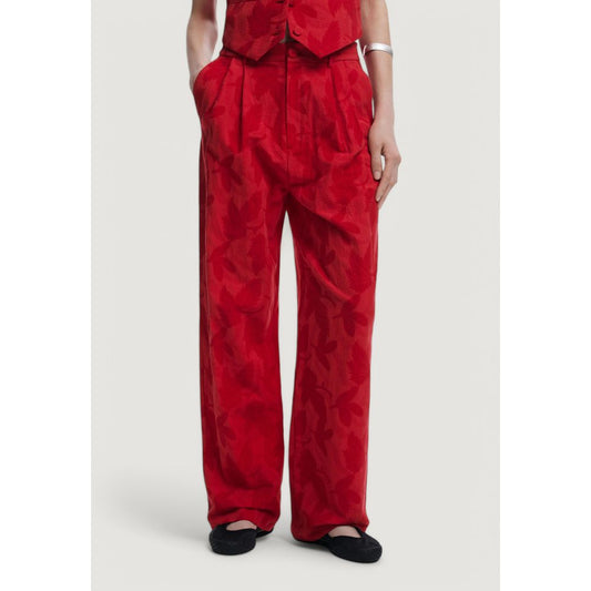 Red Cotton Jeans & Pant