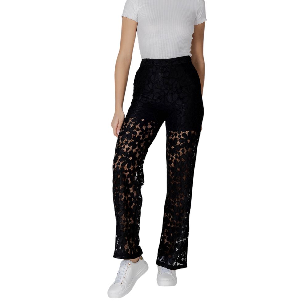 Black Polyester Jeans & Pant