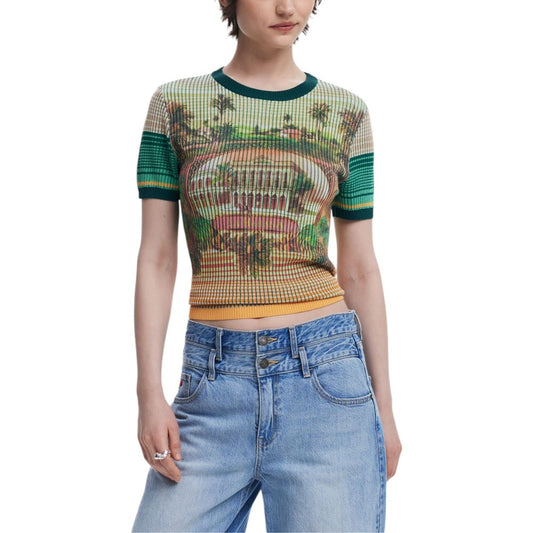 Green Viscose Tops & T-Shirt