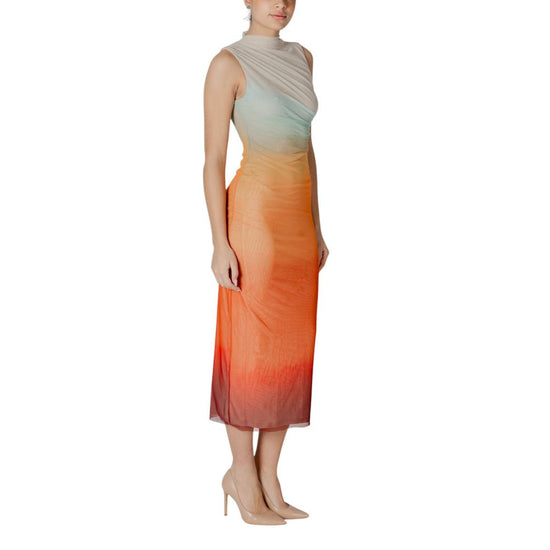 Orange Polyester Dress