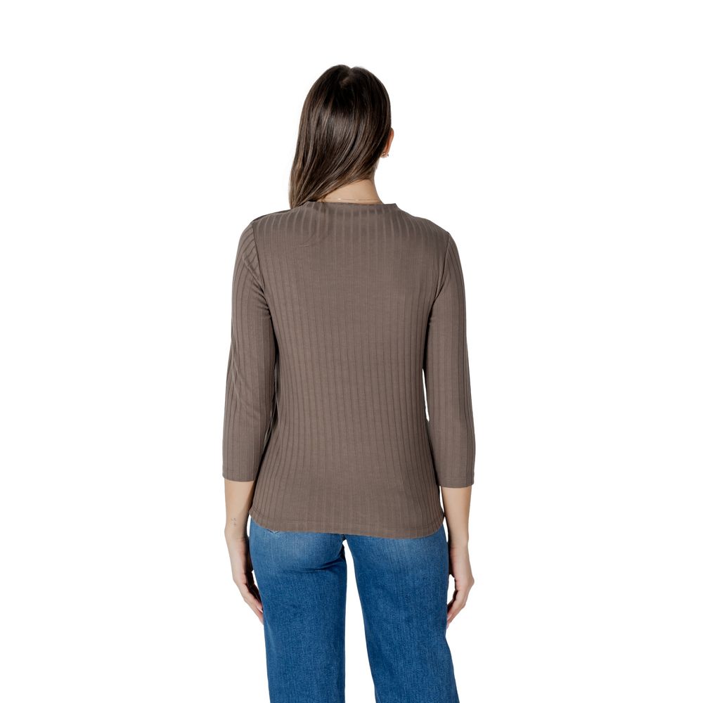 Brown Polyester Tops & T-Shirt