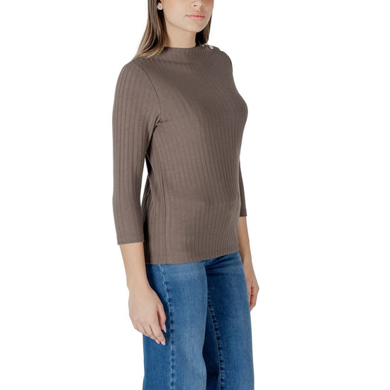 Brown Polyester Tops & T-Shirt