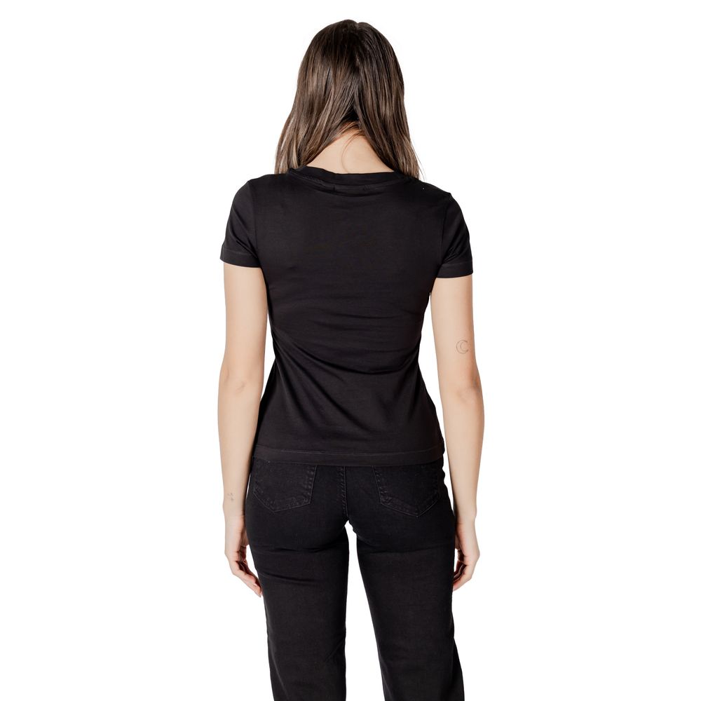 Black Cotton Rigenerato Tops & T-Shirt