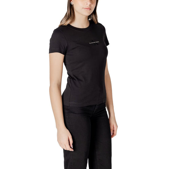 Black Cotton Rigenerato Tops & T-Shirt