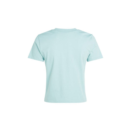 Light Blue Cotton Tops & T-Shirt