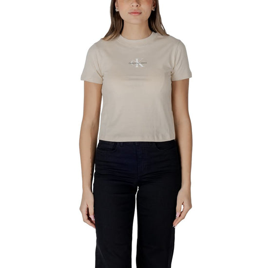 Beige Cotton Tops & T-Shirt