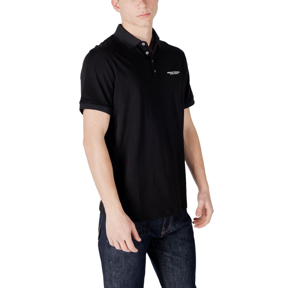 Black Cotton Polo Shirt