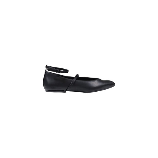 Black Polyester Flat Shoe