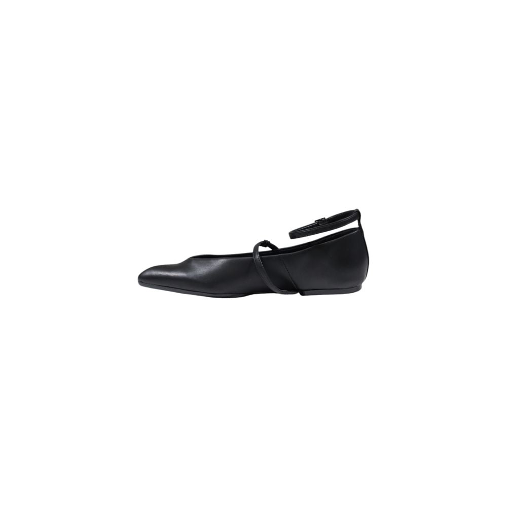 Black Polyester Flat Shoe