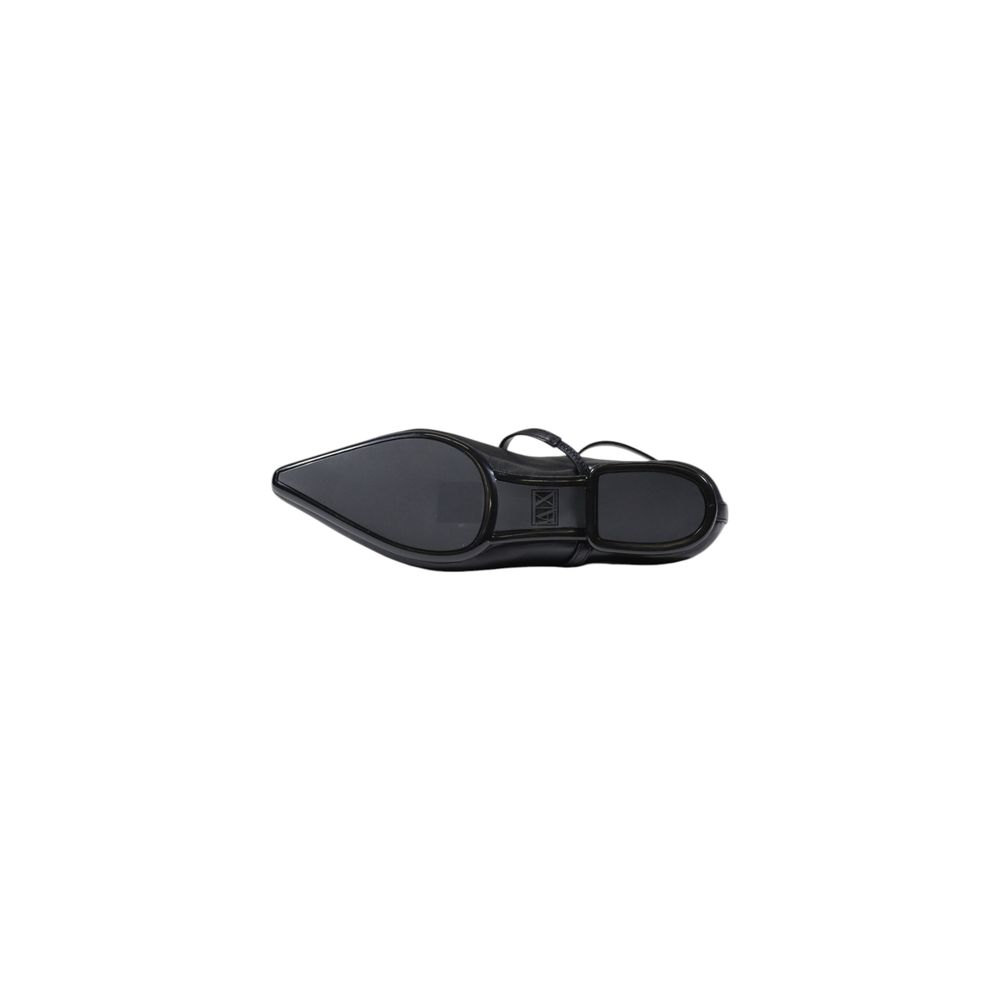 Black Polyester Flat Shoe