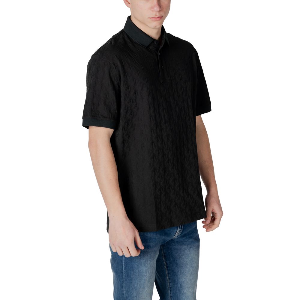 Black Cotton Polo Shirt