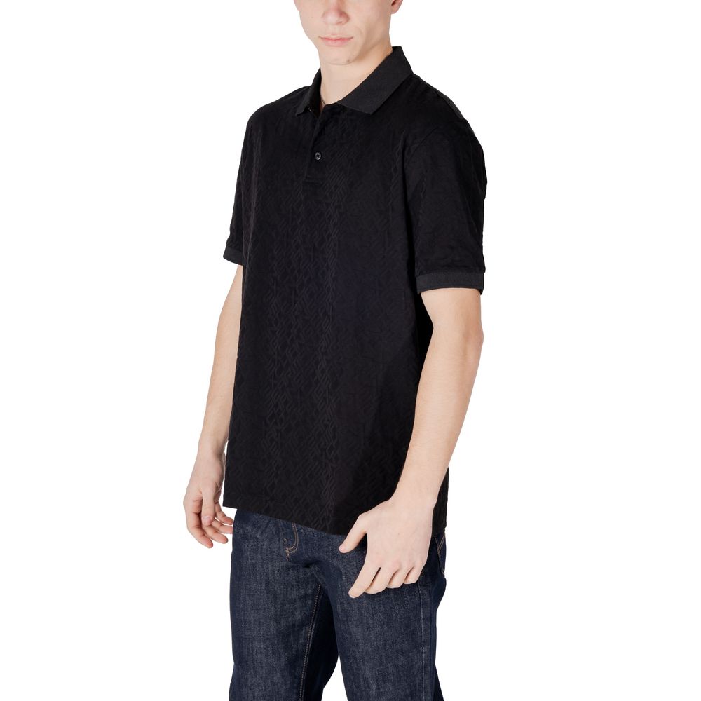 Black Cotton Polo Shirt