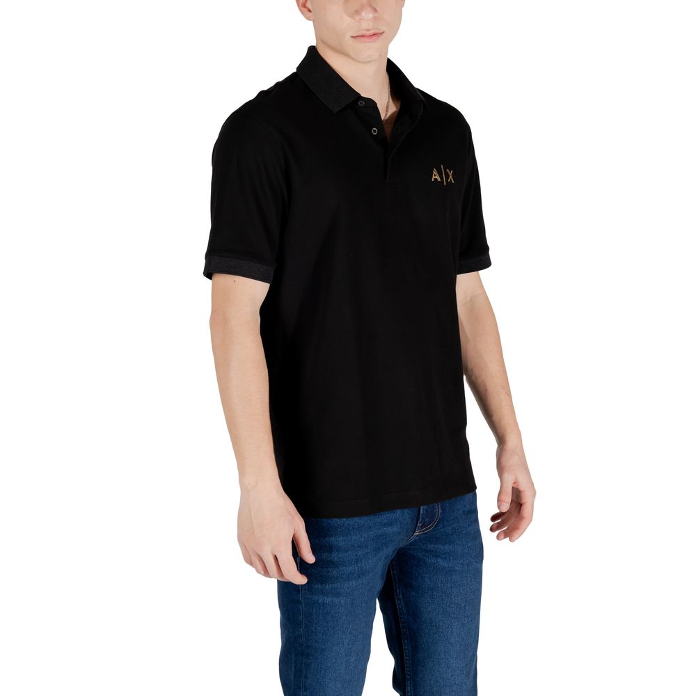 Black Cotton Polo Shirt